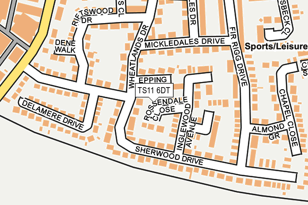 TS11 6DT map - OS OpenMap – Local (Ordnance Survey) TS11 6DT map - OS OpenMap – Local (Ordnance Survey)