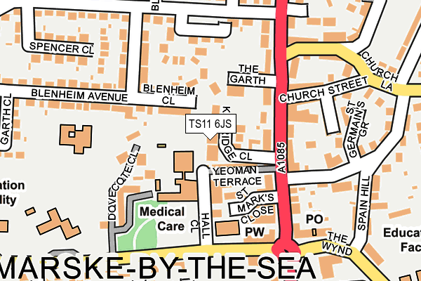 TS11 6JS map - OS OpenMap – Local (Ordnance Survey) TS11 6JS map - OS OpenMap – Local (Ordnance Survey)