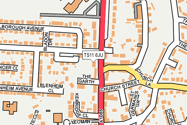 TS11 6JU map - OS OpenMap – Local (Ordnance Survey) TS11 6JU map - OS OpenMap – Local (Ordnance Survey)