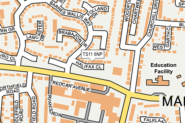 TS11 6NP map - OS OpenMap – Local (Ordnance Survey) TS11 6NP map - OS OpenMap – Local (Ordnance Survey)