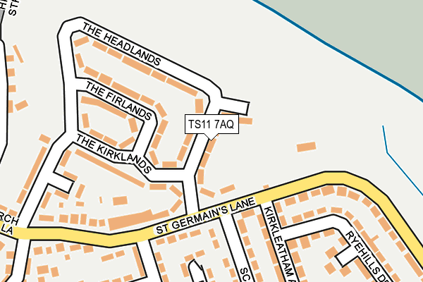 TS11 7AQ map - OS OpenMap – Local (Ordnance Survey) TS11 7AQ map - OS OpenMap – Local (Ordnance Survey)