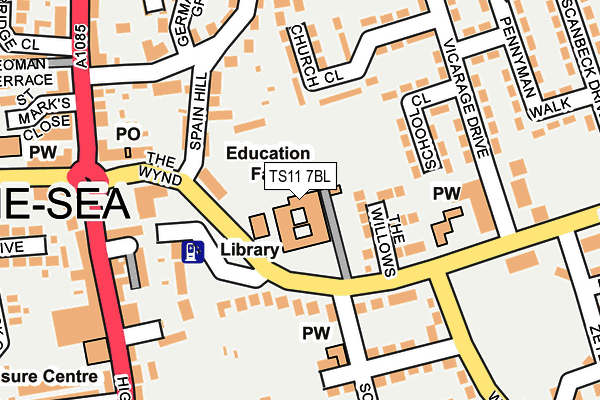 TS11 7BL map - OS OpenMap – Local (Ordnance Survey) TS11 7BL map - OS OpenMap – Local (Ordnance Survey)