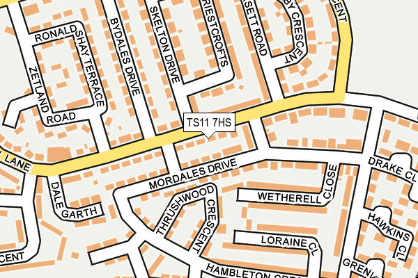 TS11 7HS map - OS OpenMap – Local (Ordnance Survey) TS11 7HS map - OS OpenMap – Local (Ordnance Survey)