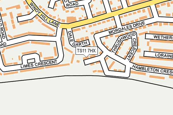 TS11 7HX map - OS OpenMap – Local (Ordnance Survey) TS11 7HX map - OS OpenMap – Local (Ordnance Survey)