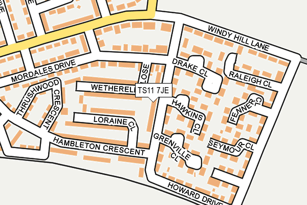 TS11 7JE map - OS OpenMap – Local (Ordnance Survey) TS11 7JE map - OS OpenMap – Local (Ordnance Survey)