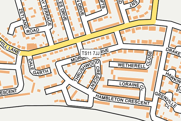 TS11 7JJ map - OS OpenMap – Local (Ordnance Survey) TS11 7JJ map - OS OpenMap – Local (Ordnance Survey)