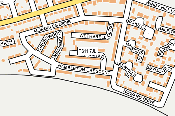 TS11 7JL map - OS OpenMap – Local (Ordnance Survey) TS11 7JL map - OS OpenMap – Local (Ordnance Survey)