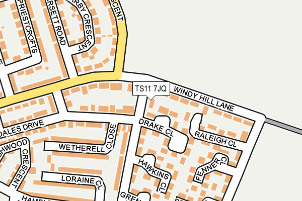 TS11 7JQ map - OS OpenMap – Local (Ordnance Survey) TS11 7JQ map - OS OpenMap – Local (Ordnance Survey)