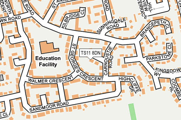 TS11 8DN map - OS OpenMap – Local (Ordnance Survey) TS11 8DN map - OS OpenMap – Local (Ordnance Survey)