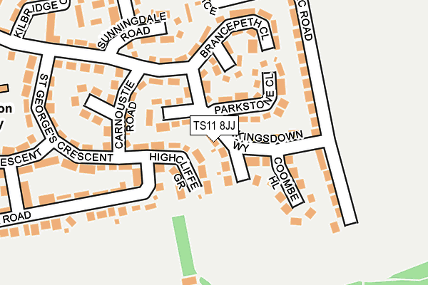 TS11 8JJ map - OS OpenMap – Local (Ordnance Survey) TS11 8JJ map - OS OpenMap – Local (Ordnance Survey)