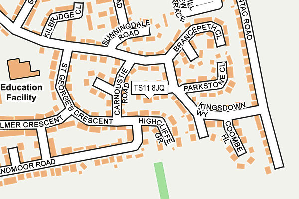TS11 8JQ map - OS OpenMap – Local (Ordnance Survey) TS11 8JQ map - OS OpenMap – Local (Ordnance Survey)
