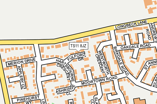 TS11 8JZ map - OS OpenMap – Local (Ordnance Survey) TS11 8JZ map - OS OpenMap – Local (Ordnance Survey)