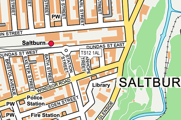 TS12 1AL map - OS OpenMap – Local (Ordnance Survey)