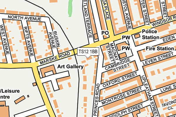TS12 1BB map - OS OpenMap – Local (Ordnance Survey) TS12 1BB map - OS OpenMap – Local (Ordnance Survey)