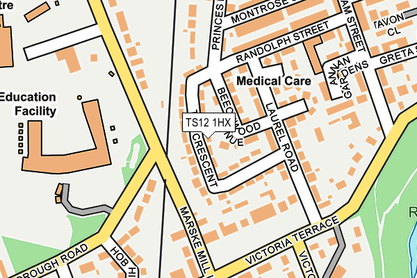 TS12 1HX map - OS OpenMap – Local (Ordnance Survey) TS12 1HX map - OS OpenMap – Local (Ordnance Survey)