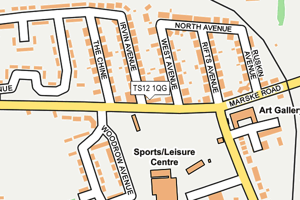 TS12 1QG map - OS OpenMap – Local (Ordnance Survey)