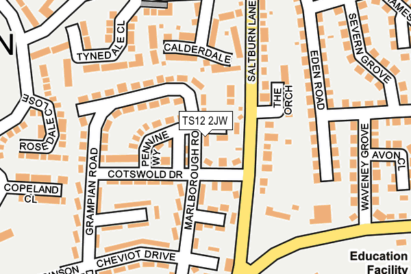 TS12 2JW map - OS OpenMap – Local (Ordnance Survey) TS12 2JW map - OS OpenMap – Local (Ordnance Survey)