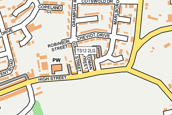 TS12 2LG map - OS OpenMap – Local (Ordnance Survey) TS12 2LG map - OS OpenMap – Local (Ordnance Survey)