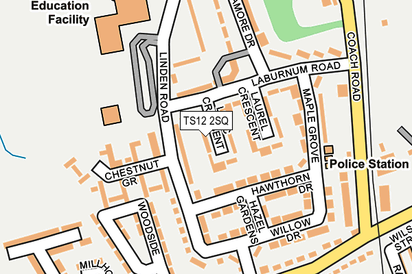 TS12 2SQ map - OS OpenMap – Local (Ordnance Survey) TS12 2SQ map - OS OpenMap – Local (Ordnance Survey)