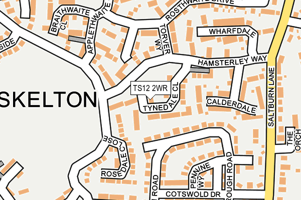 TS12 2WR map - OS OpenMap – Local (Ordnance Survey) TS12 2WR map - OS OpenMap – Local (Ordnance Survey)