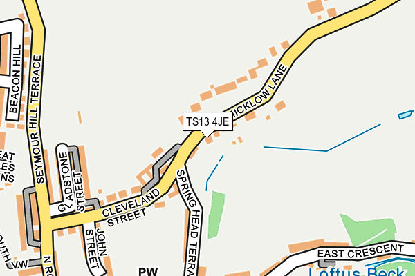 TS13 4JE map - OS OpenMap – Local (Ordnance Survey)