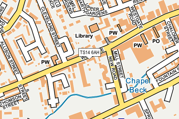 TS14 6AH map - OS OpenMap – Local (Ordnance Survey) TS14 6AH map - OS OpenMap – Local (Ordnance Survey)