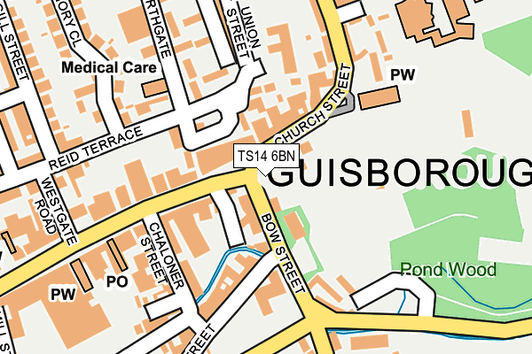 TS14 6BN map - OS OpenMap – Local (Ordnance Survey) TS14 6BN map - OS OpenMap – Local (Ordnance Survey)