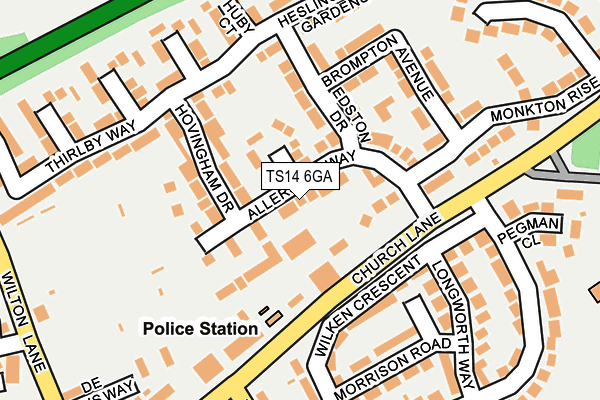 TS14 6GA map - OS OpenMap – Local (Ordnance Survey) TS14 6GA map - OS OpenMap – Local (Ordnance Survey)