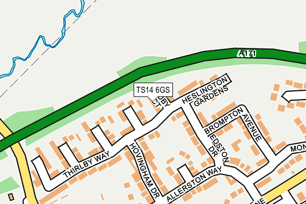 TS14 6GS map - OS OpenMap – Local (Ordnance Survey)