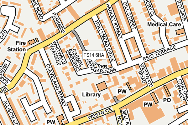 TS14 6HA map - OS OpenMap – Local (Ordnance Survey) TS14 6HA map - OS OpenMap – Local (Ordnance Survey)