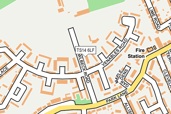 TS14 6LF map - OS OpenMap – Local (Ordnance Survey) TS14 6LF map - OS OpenMap – Local (Ordnance Survey)