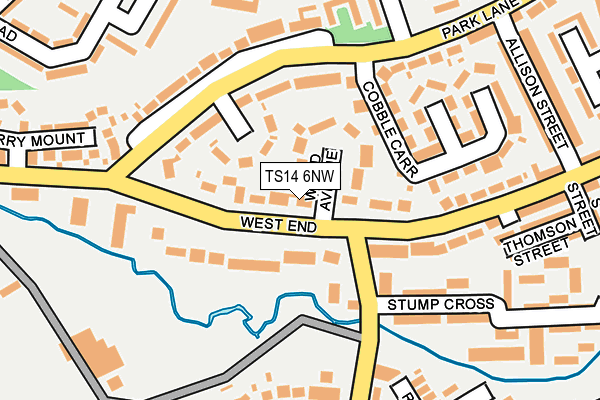 TS14 6NW map - OS OpenMap – Local (Ordnance Survey) TS14 6NW map - OS OpenMap – Local (Ordnance Survey)