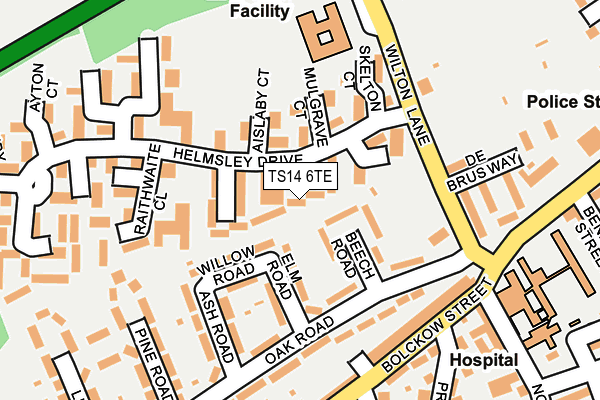TS14 6TE map - OS OpenMap – Local (Ordnance Survey) TS14 6TE map - OS OpenMap – Local (Ordnance Survey)