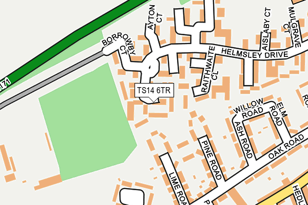 TS14 6TR map - OS OpenMap – Local (Ordnance Survey) TS14 6TR map - OS OpenMap – Local (Ordnance Survey)