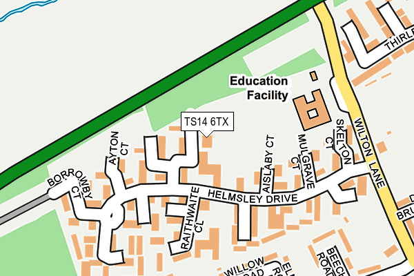 TS14 6TX map - OS OpenMap – Local (Ordnance Survey) TS14 6TX map - OS OpenMap – Local (Ordnance Survey)