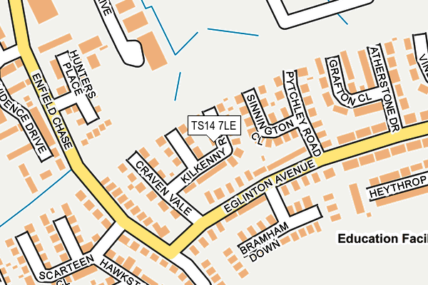 TS14 7LE map - OS OpenMap – Local (Ordnance Survey) TS14 7LE map - OS OpenMap – Local (Ordnance Survey)