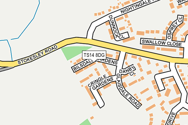 TS14 8DG map - OS OpenMap – Local (Ordnance Survey) TS14 8DG map - OS OpenMap – Local (Ordnance Survey)