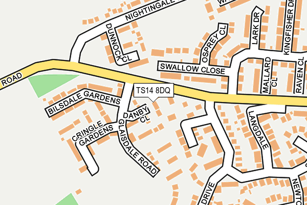 TS14 8DQ map - OS OpenMap – Local (Ordnance Survey) TS14 8DQ map - OS OpenMap – Local (Ordnance Survey)