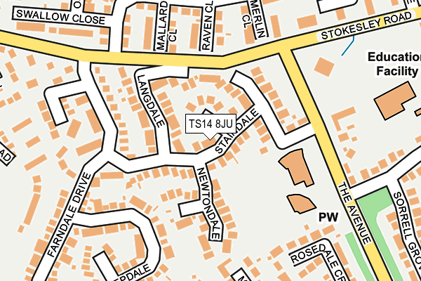 TS14 8JU map - OS OpenMap – Local (Ordnance Survey) TS14 8JU map - OS OpenMap – Local (Ordnance Survey)