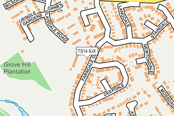 TS14 8JX map - OS OpenMap – Local (Ordnance Survey) TS14 8JX map - OS OpenMap – Local (Ordnance Survey)