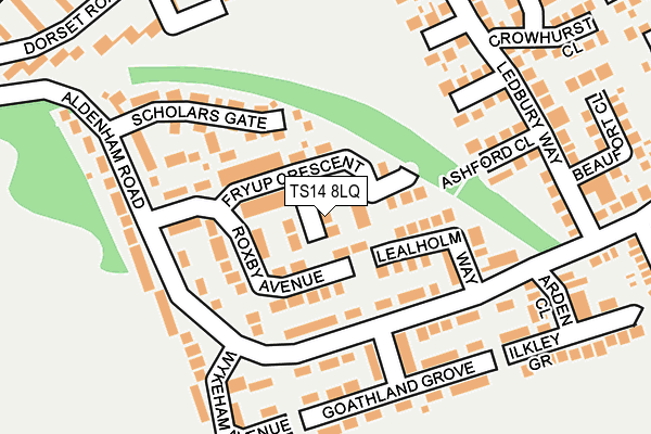 TS14 8LQ map - OS OpenMap – Local (Ordnance Survey) TS14 8LQ map - OS OpenMap – Local (Ordnance Survey)