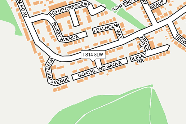 TS14 8LW map - OS OpenMap – Local (Ordnance Survey) TS14 8LW map - OS OpenMap – Local (Ordnance Survey)