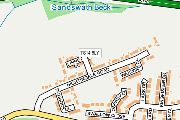 TS14 8LY map - OS OpenMap – Local (Ordnance Survey) TS14 8LY map - OS OpenMap – Local (Ordnance Survey)