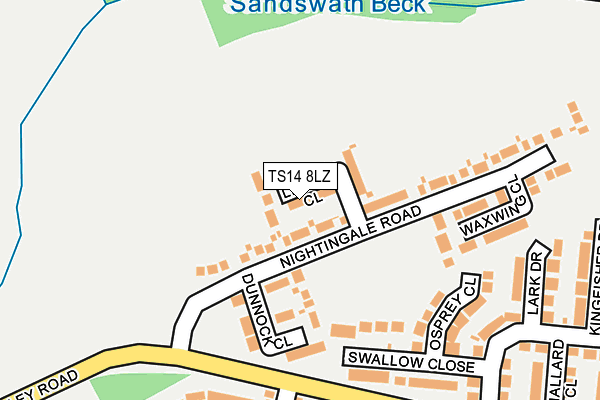 TS14 8LZ map - OS OpenMap – Local (Ordnance Survey) TS14 8LZ map - OS OpenMap – Local (Ordnance Survey)