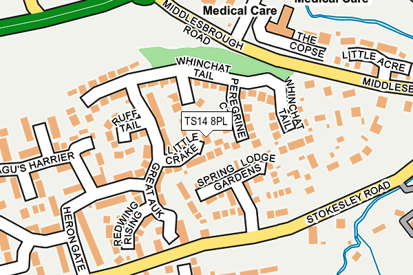 TS14 8PL map - OS OpenMap – Local (Ordnance Survey) TS14 8PL map - OS OpenMap – Local (Ordnance Survey)