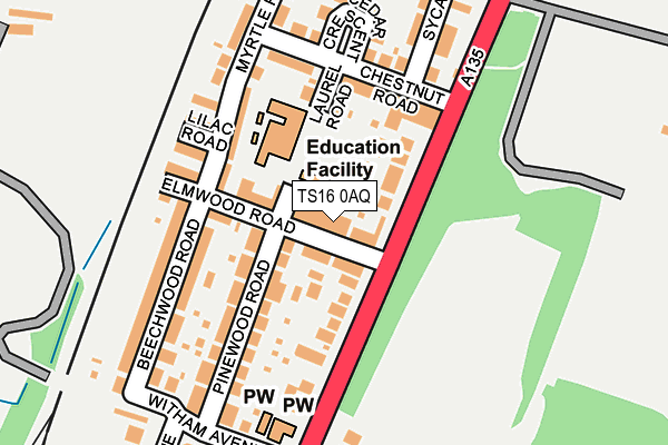 TS16 0AQ map - OS OpenMap – Local (Ordnance Survey) TS16 0AQ map - OS OpenMap – Local (Ordnance Survey)