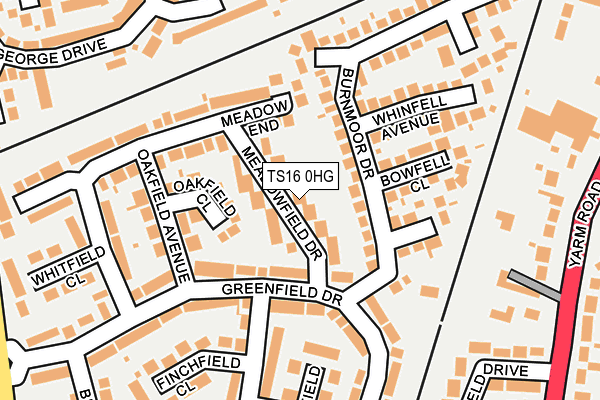 TS16 0HG map - OS OpenMap – Local (Ordnance Survey)