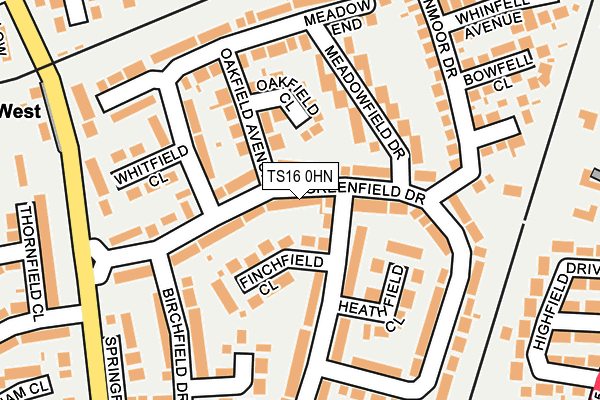 TS16 0HN map - OS OpenMap – Local (Ordnance Survey) TS16 0HN map - OS OpenMap – Local (Ordnance Survey)