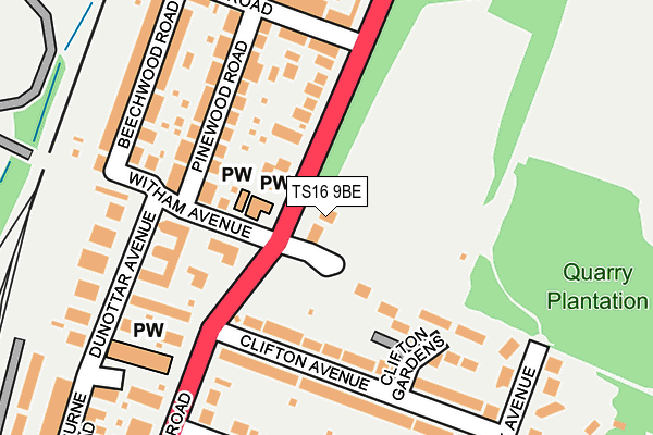 TS16 9BE map - OS OpenMap – Local (Ordnance Survey) TS16 9BE map - OS OpenMap – Local (Ordnance Survey)