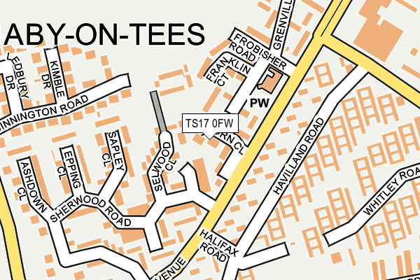 TS17 0FW map - OS OpenMap – Local (Ordnance Survey) TS17 0FW map - OS OpenMap – Local (Ordnance Survey)